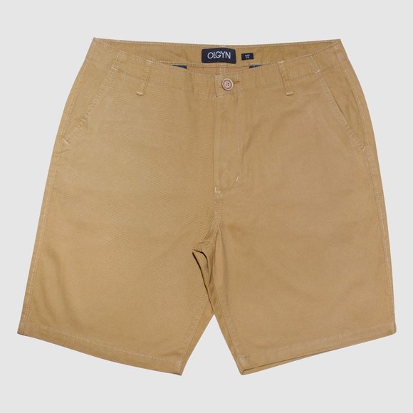 OLGYN Men’s Regular Fit Khaki Chino Shorts - Picture 3 of 6